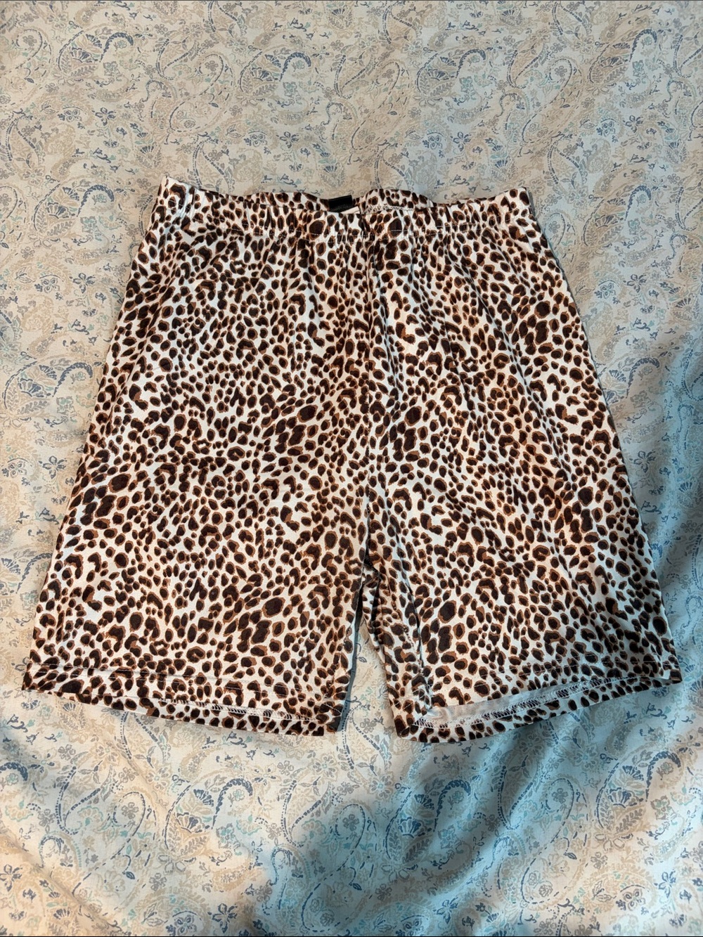 Women’s Leopard Print Biker Shorts